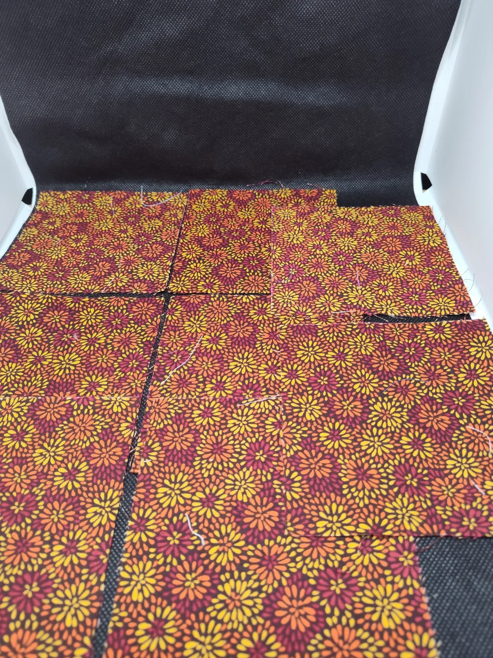 8 4.50 INCH Cotton Fabric SQUARES Multicolor Autumn Blooms